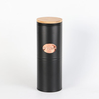 Boîte à pain en fer blanc en métal pour le stockage des aliments dans la cuisine personnalisable avec couvercle en bois Pots à biscuits décoratifs