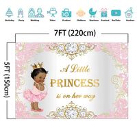 7x5ft Royal Princess Baby Shower Backdrop Pink Silver Diamond Modern Romantis Latar Belakang Vinyl Spanduk Pesta Grosir BARU