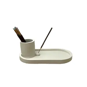 Natural Stone Hot Sales New Design White Incense Holder with Tray Incenses Burner Christmas gift Home Decorations