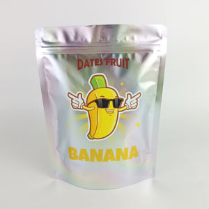 Cremallera de sellado térmico de Mylar de lámina de calidad alimentaria con logotipo personalizado para aperitivos, frutos secos, dulces, bolsa de pie con ventana transparente - Product Image 4