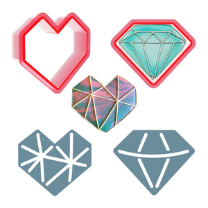 Ensemble <span class=keywords><strong>de</strong></span> découpoirs Sweet Sugarbelle Valentine Shape Shifter pour lèvres et XO, moule à biscuits en pâte à sucre pour glaçage royal - Product Image 5