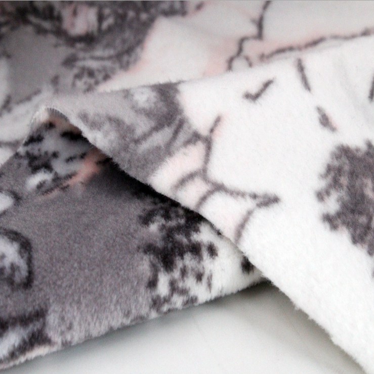 Polyester Spandex Super Soft Double Side Print Velvet Fabric