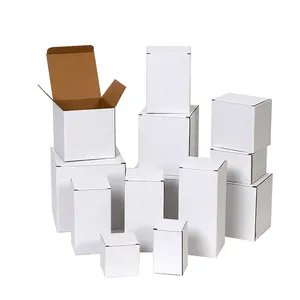 Groothandel Witte Dozen Golfkartonnen Verpakking Mailing Kraft Kartonnen Opslag Kubus Kleine Mailers Voor Breekbare Goederen