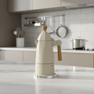Moderno Set da Caffè Espresso Portatile in Alluminio, Caffettiera Moka a 3 Tazze con Coperchio, Ecologica e di Grado Alimentare - Product Image 4