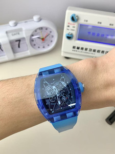 3501 Cool Blue Crystal Top-quality <b>Skeletonized</b> Tourbillon Waterproof <b>Automatic</b> Mechanical <b>Watch</b> for Men - Product Image 3