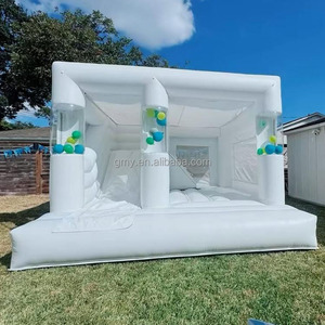 Articles de <span class=keywords><strong>location</strong></span> : Toboggan aquatique gonflable commercial Hpfburg Hochzeit, château gonflable blanc avec toboggan et piscine à balles - Product Image 4