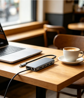 Station d'accueil USB-C SUBOSEN 14 ports, triple écran 4K60Hz pour DP 2.0, USB 3.1 100W PD 10Gbps, Ethernet Gigabit, SD/MicroSD