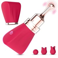 Schmetterlingsförmiger 4-in-1 Vibrator 10 Modi Präziser Klitoris-G-Punkt-Stimulator Mini-Bullet 3 Silikonköpfe USB-Aufladbar Erwachsenen-Sexspielzeug