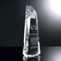 Trofeo de Cristal Transparente con Logotipo Personalizado para Eventos de Honor, Premios y Conmemoraciones