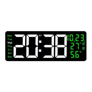 นาฬิกาแขวนผนังดิจิตอล ABS ขนาดใหญ่ ดีไซน์ทันสมัย หน้าปัดเดียว พร้อมฟังก์ชั่นหลากหลาย แสดงผล LED วันที่ วันที่อ่านง่าย แสดงเวลา DST อุณหภูมิ เหมาะสำหรับห้องนั่งเล่น - Product Image 4