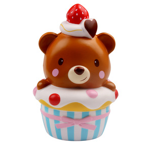 Cute <b>Panda</b> Cupcake Soft <b>Toy</b> Plastic Promotional Gift With Logo Printing - Product Image 4