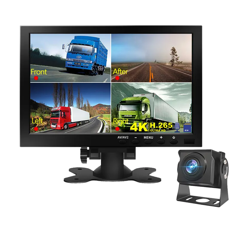 1080P Full HD 10,1 дюймов Автомобильный видеорегистратор Камера для грузовика автобус с четырьмя объективами сенсорный экран видеорегистратор с ночным видением G-сенсор заднего вида