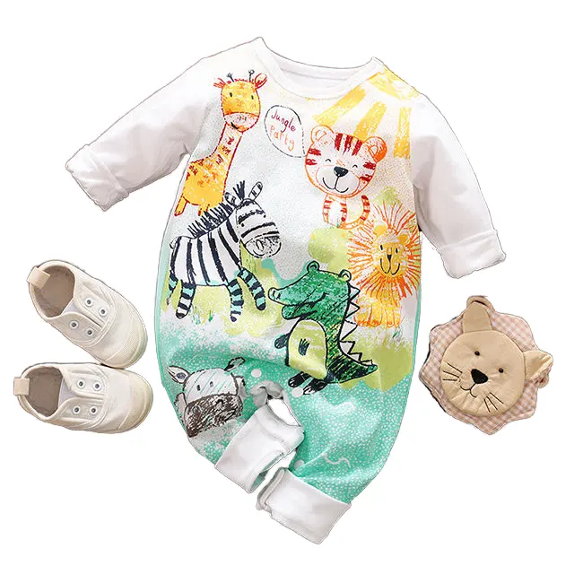 Baby clothes onesie men's and women's baby clothes Spring and autumn 0-1-2 year old baby crawling suitdy