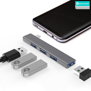 Gran oferta Plug and <span class=keywords><strong>Play</strong></span> aluminio de alta velocidad <span class=keywords><strong>4</strong></span> en 1 concentrador de dos puertos multipuerto USB 2,0 3,0 tipo C adaptador de concentrador estación de acoplamiento - Product Image 5