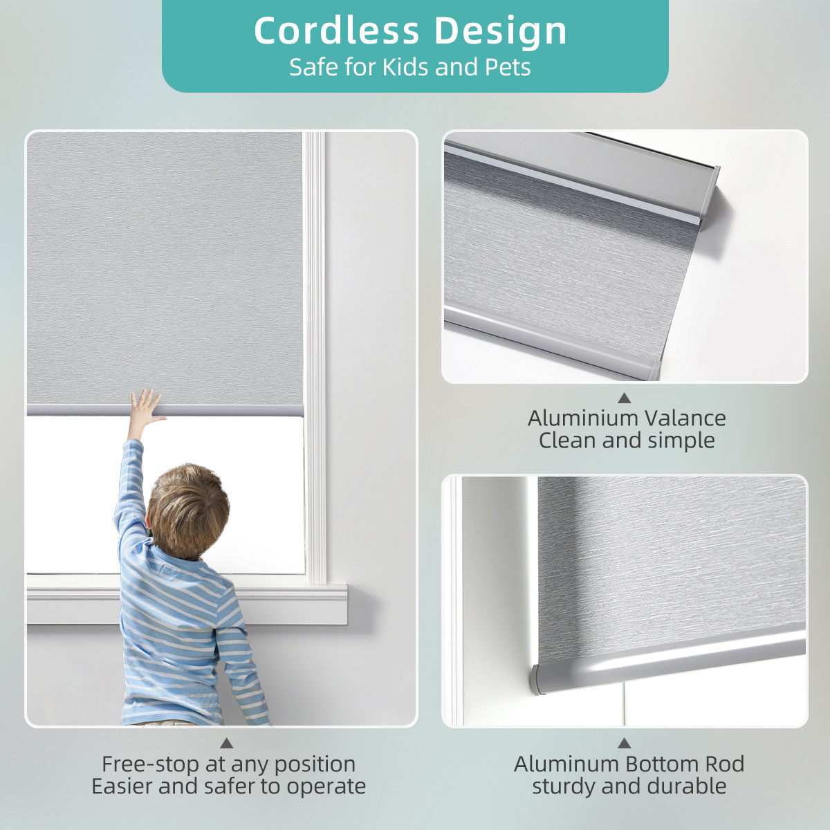 Child-Safe Design Smart Blackout Roller Blinds Cordless Automatic Window Blinds Double Motorized Roller Shades · image 14