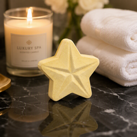 Bombes de bain personnalisées en forme d'étoile à cinq branches au sel marin 30g, boules de bain moussantes parfumées aux huiles essentielles, hydratantes