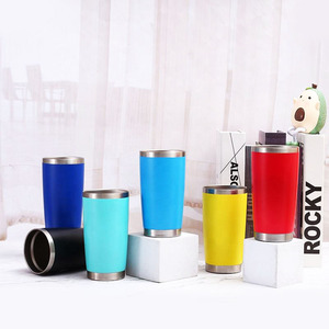 20oz White Colorful Camping Stainless Steel Vacuum Wine Drink Tea Coffee <b>Cups</b> <b>Insulated</b> Travel Coffee Mug Sublimation with Lid - Product Image 4