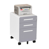 Armoire de classement moderne à 3 tiroirs avec serrure, table d'appoint mobile avec tiroirs, armoire de rangement en acier de haute qualité, mobilier de bureau en métal