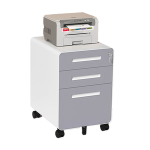 Archivador Moderno de 3 Cajones con Cerradura, Mesa Auxiliar Móvil con Cajones, Mueble de Oficina Metálico de Alta Calidad - Product Image 2