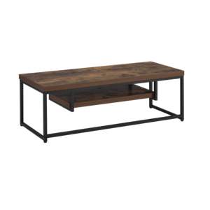 Soporte de TV moderno DB de madera maciza con acabado de roble desgastado y metal negro, diseño plegable para muebles del hogar para sala de estar - Product Image 2