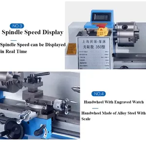 Hiện đại biến tốc độ máy công cụ quay mini lathes với động cơ bánh răng vòng bi kim loại chế biến hộ gia đình sử dụng - Product Image 5