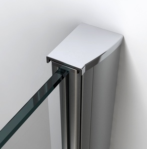 Mampara de Ducha de Esquina Moderna, de Vidrio Templado Deslizante sin Marco, de 2 Lados - Product Image 2