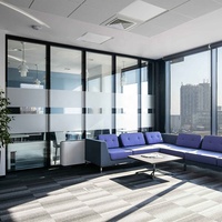 Systèmes de cloisons en verre et aluminium démontables, conception d'espace de bureau personnalisée, séparateurs de pièce en verre pour bureau