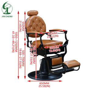 Sillón de Peluquería de Cuero Naranja con Mechones, Muebles de Salón de Belleza de Lujo, Silla de <span class=keywords><strong>Barber</strong></span>ía Resistente para Estilistas, Venta al por Mayor - Product Image 6