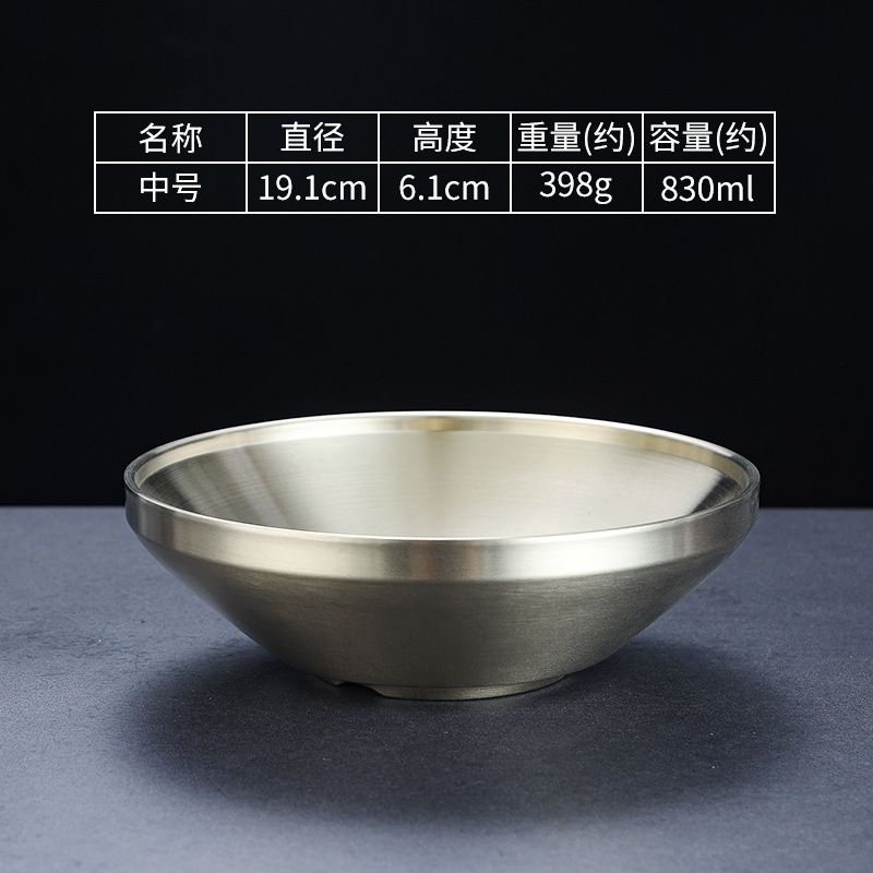 [304 zirconium gold] 19cm korean v bowl