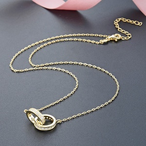 POLIVA Collana Delicata da Coppia in Argento Sterling 925 Placcato <span class=keywords><strong>Oro</strong></span> con Zirconia Cubica Gioielli Bijoux - Product Image 3