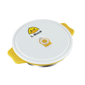 Vaisselle pour enfants en acier inoxydable, <span class=keywords><strong>assiette</strong></span> à grille intégrée, ventouse <span class=keywords><strong>fixe</strong></span> anti-chute, <span class=keywords><strong>assiette</strong></span> complémentaire pour enfants - Product Image 1