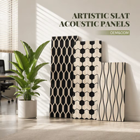 Panneau insonorisant pour chambre, en MDF et bois massif, grille à barres, panneau absorbant le son, matériaux décoratifs pour bureau et chambre, avec design 3D