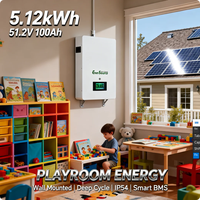 Baterai LiFePO4 48V 5kWh 51.2V 100Ah untuk Sistem Surya Hibrida yang Dipasang di Dinding