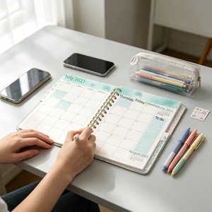 Agenda Semanal y Mensual 2027, Cuaderno Espiral con Diseño Floral y Detalles en Dorado, con Índices Mensuales, Banda Elástica, Organizador, Venta al Por Mayor - Product Image 2