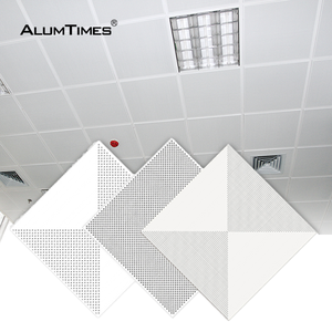 Nhà Máy Giá 600x600 Acoustic nhôm plafond trang trí nội thất kim loại Bảng điều chỉnh Trần clip-trong nhôm gạch Trần cho văn phòng không thấm nước - Product Image 1
