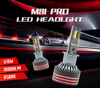 Bombillas LED Mini de Alta Potencia M8PRO H1, 12V 130W 13000LM, Nuevo Diseño, Sistema de Iluminación Automática Plug and Play, 6500K, Aluminio