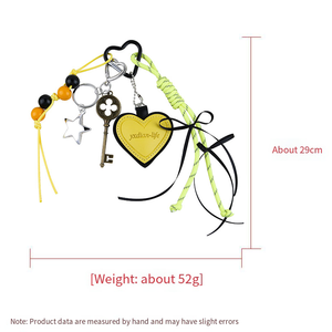 Gantungan kunci ponsel model Korea, rantai liontin hati gaya Ins Korea, gantungan kunci ponsel perempuan laki-laki, aksesori tas tangan, gantungan kunci kulit - Product Image 4