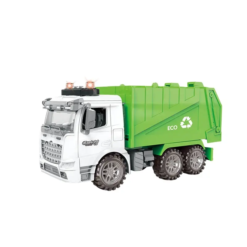 Sanitation garbage truck toys with light and music 1:14 friction truck car toys