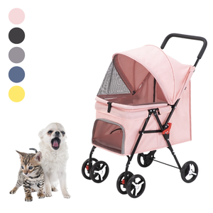 Venta al por mayor <span class=keywords><strong>plegable</strong></span> gato <span class=keywords><strong>perro</strong></span> portador de viaje 4 ruedas cochecito de mascotas con bolsillo adicional - Product Image 1