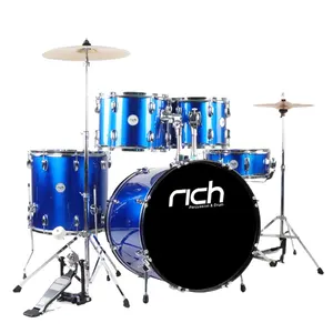 Prezzo basso di colore blu in pvc involucro musicale a percussione di pioppo drum kit
