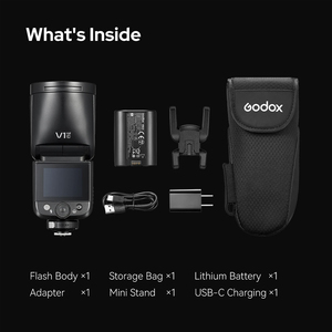 Flash pour appareil photo <span class=keywords><strong>Godox</strong></span> <span class=keywords><strong>V1</strong></span> Mid Round Head 2.4G TTL HSS 1/8000s avec écran tactile rechargeable pour appareil photo <span class=keywords><strong>SONY</strong></span> - Product Image 6