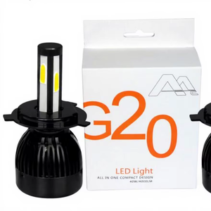 Faros Delanteros LED <span class=keywords><strong>G20</strong></span> de 4 Lados COB de 80 W de Alta Potencia H1 H4 para Automóvil, Motocicleta, Luces de Conducción Automática, Ahorro de Energía, Duraderas - Product Image 1
