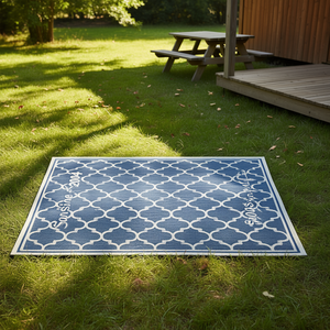 Tappeto Sunshine per interni ed esterni 7 piedi 10 pollici x 10 piedi 3 pollici blu antiscivolo in polipropilene intrecciato - Product Image 2