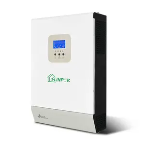 Inverter tenaga surya hibrida, gelombang sinus murni fase terpisah bawaan 80A MPPT 5KW 5kva Off Grid untuk sistem energi surya penggunaan rumah