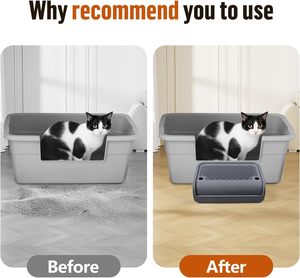 Caja de arena para gatos <span class=keywords><strong>Alfombrilla</strong></span> de rampa con función de filtro Fácil de limpiar Caja de arena para gatos Paso para caja de arena para gatos autolimpiable - Product Image 6