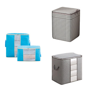 Tissu non tissé pliant étanche à l'humidité scellé clair, fenêtre sous <span class=keywords><strong>le</strong></span> lit vêtements sacs de rangement organisateur avec poignées/ - Product Image 5