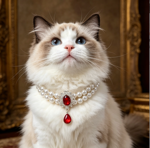 Pearl Princess Waterproof Tempered Glass Pet Necklace for <b>Cats</b> Dogs Teddy Bichon Frise <b>Collar</b> Jewelry <b>Christmas</b> Accessory for - Product Image 2