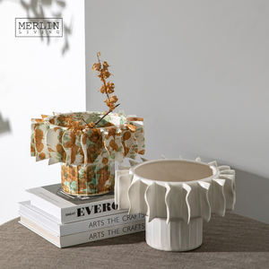 マーリンリビング手作りフルーツプレートモダンピンチフラワーセラミックフルーツボウルその他室内装飾品潮州工場卸売OEM - Product Image 3