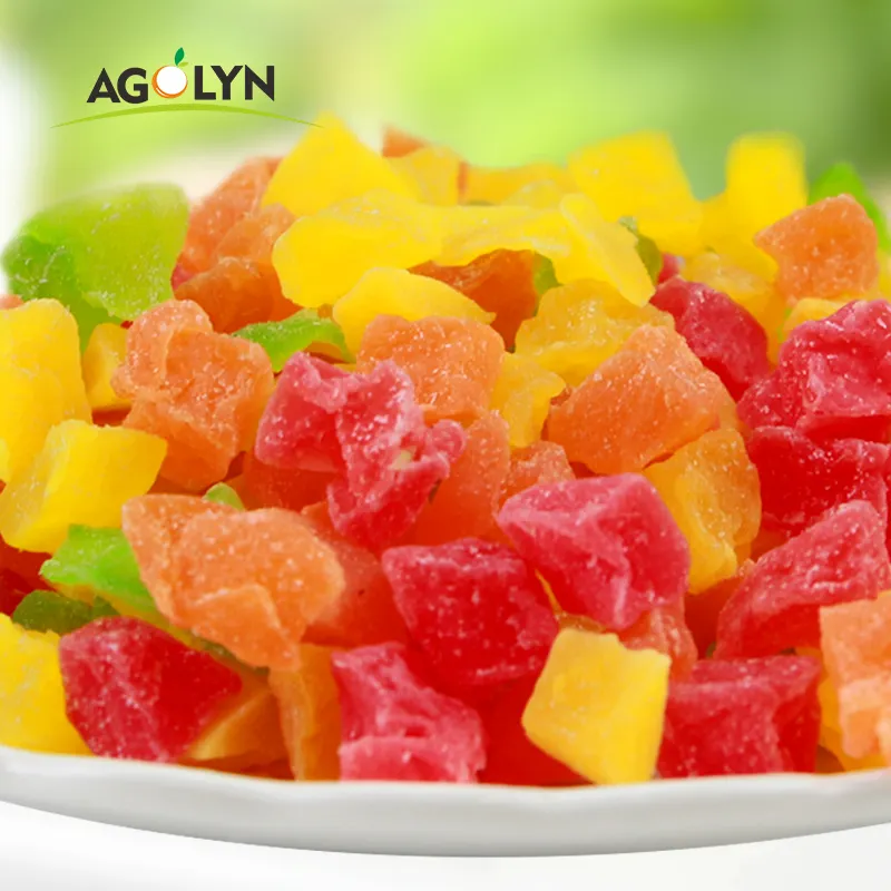 Hot Sell Dried Fruit Mixed 4 Colors Dehydrated Papaya Dice