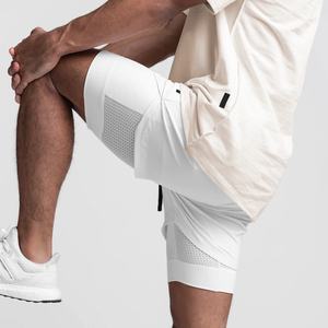 Short de sport décontracté à la mode pour hommes, <span class=keywords><strong>déguisement</strong></span> <span class=keywords><strong>deux</strong></span> pièces Marathon Gym Basketball Fitness Short à séchage rapide - Product Image 2